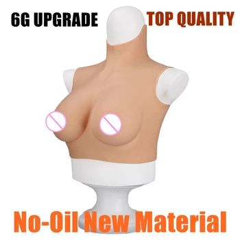 Обновление 6G Новая Искусственная грудь с высоким Воротником на шее, Реалистичные силиконовые Формы груди, Трансвестит, Трансгендер, Трансвеститка