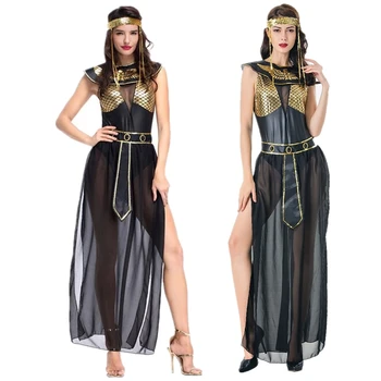 Сексуальный костюм Египетской Клеопатры, костюм на Хэллоуин, этнический костюм, косплей, халат фараона, короля Клеопатры, королевы, Маскарадный костюм для вечеринки