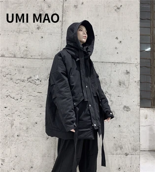UMI MAO Yamamoto Темная Хлопчатобумажная Зимняя куртка, Одежда Для Мужчин И Женщин, Свободная Утолщенная Пара, Мужская Рабочая Одежда, Пальто Femme Gothic Y2K