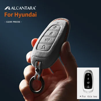 Новая сумка для ключей из алькантары, замши, 3D стереосистема, 4 кнопки, аксессуары для Hyundai Tucson L 2022