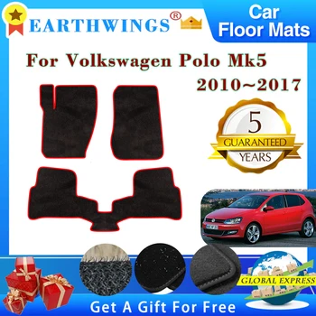 Автомобильные Коврики Для Volkswagen Polo Mk5 6R 61 6C 2010 ~ 2017 2011 Автомобильные Ковры Rugs Panel Pad Премиум Пользовательские Накладки Для Ног Аксессуары