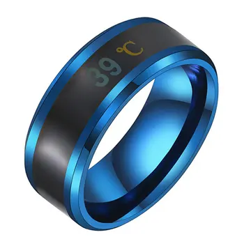Многофункциональное Водонепроницаемое Интеллектуальное Температурное кольцо для пары, Ювелирные изделия из титановой стали, Датчик температуры на кончиках пальцев