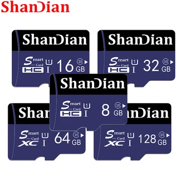 SHANDIAN 100% Оригинальная Высокоскоростная Карта памяти 8 ГБ 16 ГБ 32 ГБ 128 ГБ 64 ГБ Смарт-SD TF флэш-карта Для телефона/камеры/игровой консоли