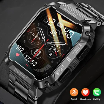 LIGE Смарт-Часы Мужские Спортивные На открытом Воздухе С Одной Кнопкой Подключения Вызова Фитнес-Браслет Водонепроницаемый IP68 1,95 Дюйма HD Для 2023 Smartwatch