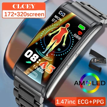 2023 Новые умные часы с глюкометром для здоровья, мужские ЭКГ + PPG для измерения артериального давления, водонепроницаемые спортивные женские умные часы IP68