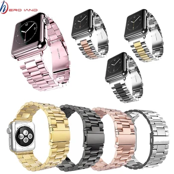 Ремешок из нержавеющей стали для Apple Watch 40 мм 44 мм 38 мм 42 мм Металлический Браслет Smart Watch band для Apple Watch Series 7 6 5 4 3 2 1