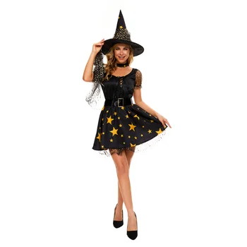 Новое поступление, Карнавальный костюм ведьмы на Хэллоуин, Ролевая игра для взрослых Женщин, Нарядное праздничное платье