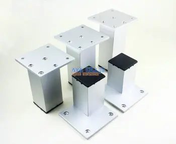 4 штуки алюминиевых квадратных ножек мебельного шкафа толщиной 100 мм, ножки для стола