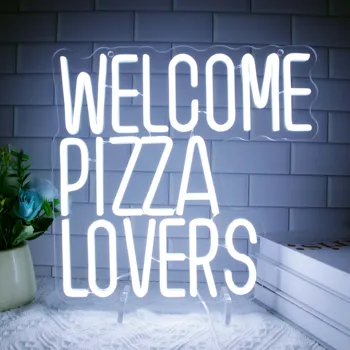 Добро пожаловать, любители пиццы, неоновая вывеска, светодиодный ночник для ресторана, неоновый ночник для домашнего бара, Пивная витрина, украшение магазина