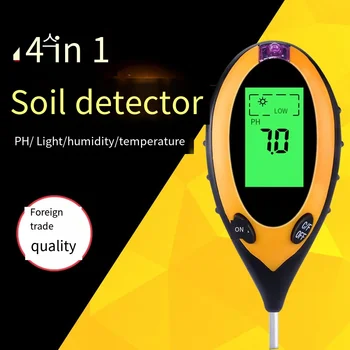 Тестер PH-метра почвы 4 в 1, тестер влажности почвы, анализ температуры, измерение интенсивности солнечного света, тест кислотности почвы
