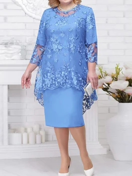 Вечерние платья больших размеров для дам от 50 до 60 лет с цветочной вышивкой, роскошные свадебные платья для гостей, тонкие облегающие церковные платья