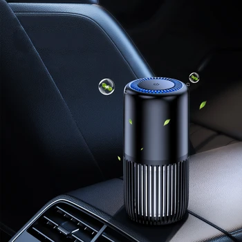 Портативный Мини-Очиститель Воздуха Для Автомобиля USB HEPA Фильтры Воздухоочиститель Настольный Домашний Ароматерапевтические Таблетки Внутри Со светодиодным Ночником
