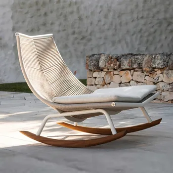Одноместное дизайнерское кресло-качалка для отдыха на полу, кресло для чтения премиум-класса, кресло с легким акцентом для гостиной, современная мебель для шезлонгов