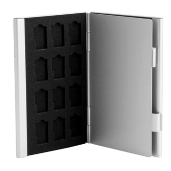 QX2B Серебристый Алюминиевый чехол для хранения карт памяти, коробка-держатель для 24 TF-карт
