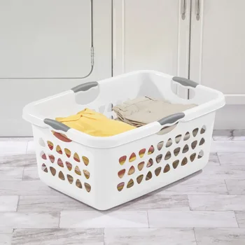 Корзина для грязного белья Ultra Laundry объемом 2 бушеля Пластиковая белая 4 упаковки