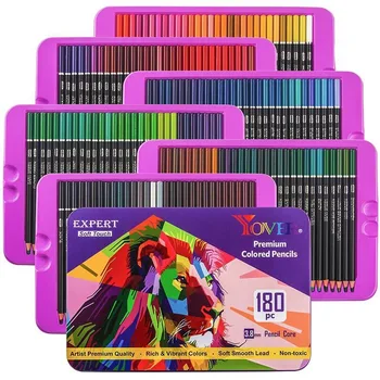 Профессиональный Набор цветных карандашей KALOUR, 180 цветов, цветной карандаш премиум-класса с мягкой сердцевиной и яркими цветами Для взрослых художников