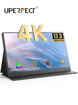 UPERFECT True 4K Портативный Монитор 17,3 дюймов IPS Матовый экран 100% sRGB HDR FreeSync Игровой HDMI Type-C Компьютерный Дисплей для Ноутбука