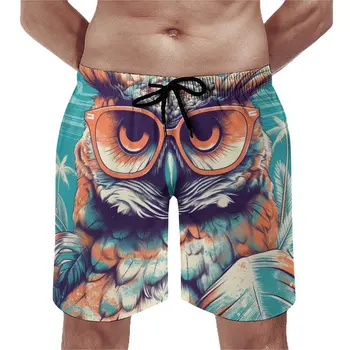 Пляжные шорты Owl Солнечные Солнцезащитные очки Повседневные Пляжные Шорты Мужской Дизайн Для Бега Быстросохнущие Плавки Подарок