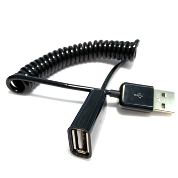 Удлинительный кабель USB 2.0 от мужчины к женщине, пружинный спиральный кабель USB 2.0 от мужчины к женщине, удлинительный кабель-адаптер 0,5 м/2 м