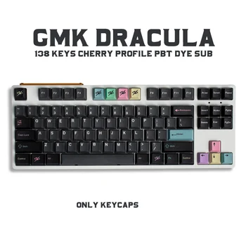 130 Ключей/набор GMK Copy Dracula Keycap из ПБТ-красителя с вишневым профилем Keycap для механической игровой клавиатуры MX Switch