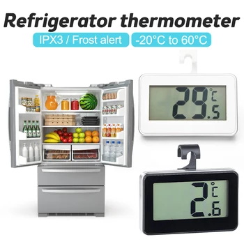 Электронный термометр для холодильника, Цифровой комнатный термометр с морозильной камерой, Водонепроницаемый Монитор температуры холодильника с функцией сигнализации
