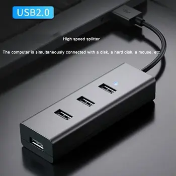 Горячий 2022 0.3/1.2/1.5 m USB 2.0 Splitter 4 порта с задержкой высокоскоростного расширения, Четыре USB-концентратора, порты питания, концентраторы, Компьютерный адаптер