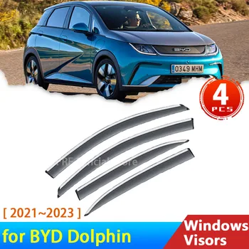 4X для BYD Dolphin 2021 2022 2023 Аксессуары Дефлекторы Автомобильных Стекол Козырьки Солнцезащитный Козырек От Дождя Брови Тент На Лобовом Стекле Детали Отделки