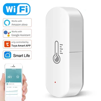 Tuya WiFi Датчик температуры и влажности Smart Life APP Monitor Умный дом Работа с Alexa Google Home Концентратор не требуется