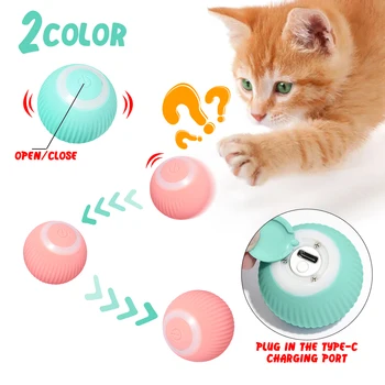 Электрические игрушки для кошек с мячом, автоматические катящиеся умные игрушки для кошек, интерактивные для дрессировки кошек, самодвижущиеся игрушки для котенка для игр в помещении