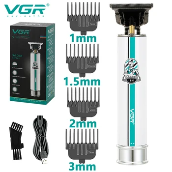 VGR T9 Триммер для волос Профессиональная Машинка Для Стрижки Волос, Перезаряжаемый Металлический Электрический Парикмахерский Триммер для Лысых Мужчин V-079