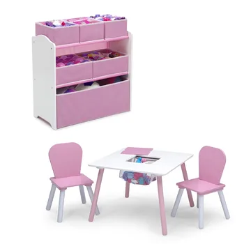 Набор для детской комнаты Delta Children из 4 предметов, розовый / белый