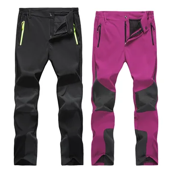 Водонепроницаемые Тонкие быстросохнущие брюки Мужские женские Летние эластичные походные брюки Softshell, уличные горные походные брюки для Кемпинга