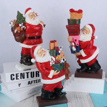 Изделия из смолы Санта-Клауса, украшения для Рождественской вечеринки, украшения для дома, кукольный подарок