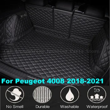 Изготовленные на заказ Автомобильные коврики для багажника Peugeot 4008 2018 2019 2020 2021, Аксессуары для интерьера Авто, Кожаные Водонепроницаемые коврики для грузов