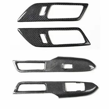 Накладка На дверную ручку автомобиля из углеродного волокна, Оконные рамы, переключатели для FORD MUSTANG GT 500 15-19