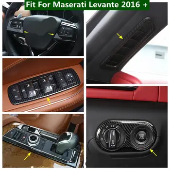 Кнопка Подъема Стеклоподъемника/Выключатель Головного света/Накладка Панели переключения Передач Для Maserati Levante 2016-2020 Аксессуары Из Углеродного волокна