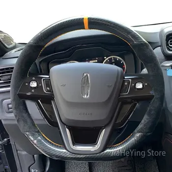 Сшитый вручную чехол на руль своими руками для Lincoln MKZ MKC, износостойкие кожаные нескользящие аксессуары для интерьера