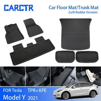 Коврики CARCTR TPR для ModelY 2021 Передний Задний коврик для багажника 3D Автомобильные коврики XPE Напольная Модель Y Аксессуары 2022 Коврики для пола