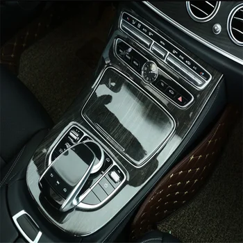 Новый Черный Ясень Под Дерево Для Mercedes Benz E Class W213 2016 2017 ABS Консоль Панель Передач Рамка Крышка Отделка Наклейки