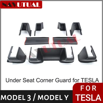 Для Tesla Модель Y 2021-2023 Защита Угла Под Сиденьем Передних Направляющих Заднего сиденья Защитная Крышка Противоударный Декор Защитная Оболочка