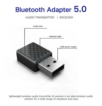 2 В 1 Беспроводной 5,0 Bluetooth Аудиоприемник Передатчик Адаптер с кабелем 3,5 мм для автомобильного телевизора Наушники Динамик Aux