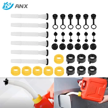 ANX 6 комплектов Комплект для замены крышки носика канистры для газового топлива с прокладкой, пробкой, колпачком, вентиляционной пробкой, аксессуарами для лодки (36 шт.)