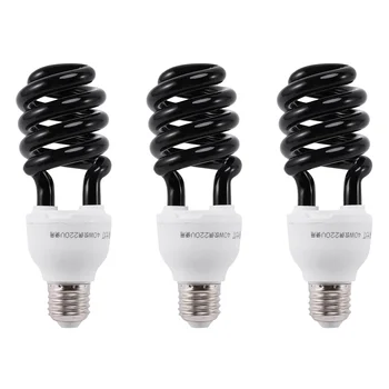 3X E27 40 Вт УФ-ультрафиолетовая флуоресцентная лампа Blacklight CFL 220 В Форма лампы: Спиральная Мощность Напряжение: 40 Вт 220 В