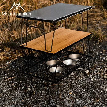 Портативный Настольный светильник для пикника на открытом воздухе из стальной сетки, легко переносимый Складной многофункциональный стол для барбекю на открытом воздухе