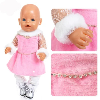 Высококачественный набор для катания на коньках, одежда для куклы 17 дюймов 43 см, одежда для куклы Born Baby, платье для подарка на день рождения ребенка