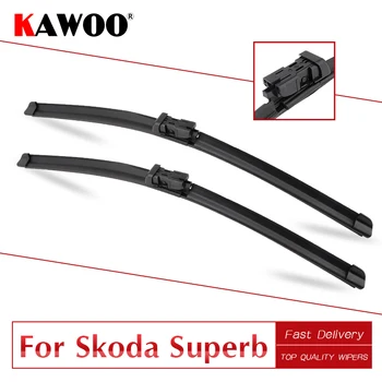 KAWOO Для Skoda Superb B5/B6/B8 Автомобильные Лезвия Стеклоочистителей Модельного года С 2001 по 2018 Подходят Для Кнопок/Боковых контактов/U-образных Крючков