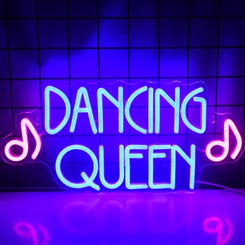Неоновая вывеска Wanxing Dancing Queen LED, Аксессуары для бара, выпускного вечера, дня рождения, студии, спальни, художественного оформления стен, подарка