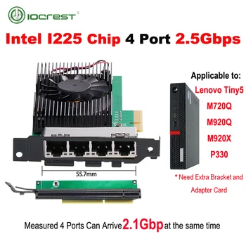 Чипы Intel I225 4 Порта 2,5G RJ45 Сетевой адаптер PCIe PCI Express четырехпортовый 100/1000 М/2500 Мбит/с Гигабитная сетевая карта локальной сети Ethernet