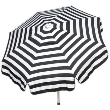 Итальянский 6'Зонтик Акриловый в черно-белую полоску с внутренним двориком, открытый зонт для пляжа