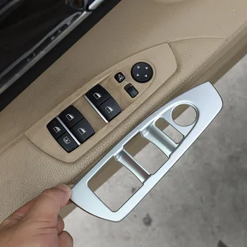 Для BMW 7 серии F01 F02 G11G12 ABS Серебристая кнопка включения стеклоподъемника из углеродного волокна, рамка, накладка, наклейки, автомобильные аксессуары